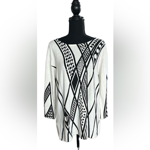 🔥BOB MACKIE SWEATER! DESIGNER SWEATER WITH A HINT OF SEQUINS 🔥🔥🔥🔥 - Picture 3 of 9